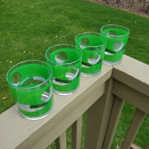 Vintage Acrylic Cera Golf Ball Course Lowball Tumblers Fathers Day Gift Plastic - Picture 2 of 7